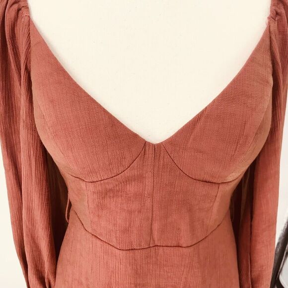 Saint + Secrets Brown Fit & Flare Midi‎ Dress - Women's Size Medium - Picture 9 of 11